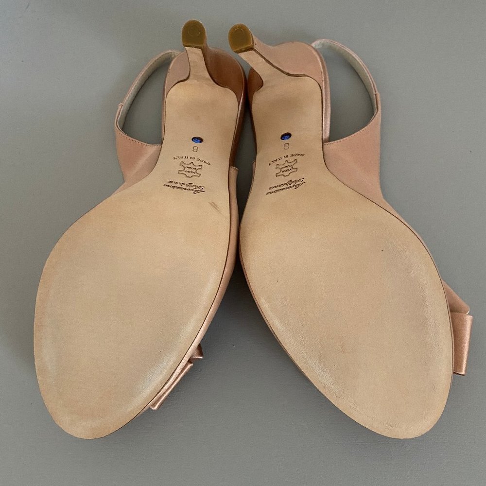 NEW in Box BHLDN Peachy Pink Bow-Topped Slingbacks - Picture 5 of 8